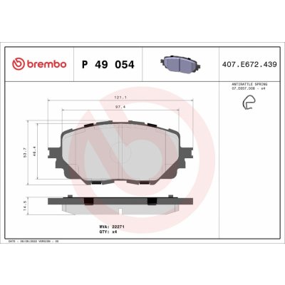 Sada brzdových destiček, kotoučová brzda BREMBO P 49 054 – Zboží Mobilmania