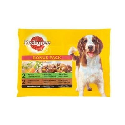 Pedigree Adult hovězí & králik & krůta & mrkev 4 x 100 g – Hledejceny.cz