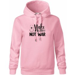 Make tea not war Oversized mikina dámská Moon kratší + širší Růžová