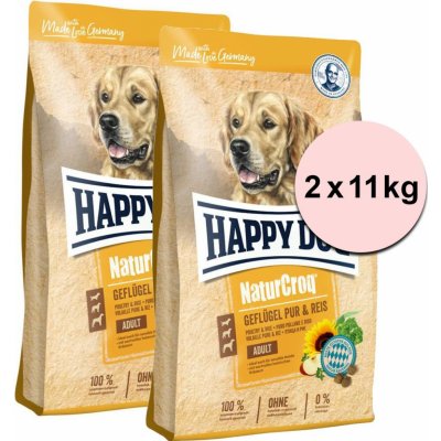 Happy Dog Naturcroq 23/10 Geflugel pur & reis 2 x 11 kg – Hledejceny.cz