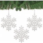 SPRINGOS Vánoční ozdoby Vločky se třpytkami bílé 10cm sada 3ks – Hledejceny.cz