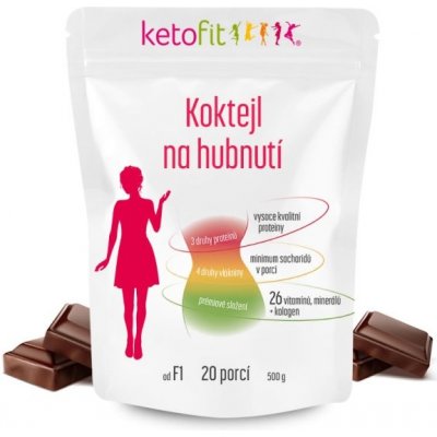 KetoFit čokokoktejl 500g 20 porcí