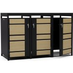 Blumfeldt BinSafe box na odpadky 3 odpadkové koše 240 l uzamykatelný pozinkovaná ocel střecha pro výsadbu javor – Zboží Dáma