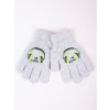 Dětské rukavice YO RED0201C rukavice teplé dvouvrstvé šedé s zelenou Winter sports