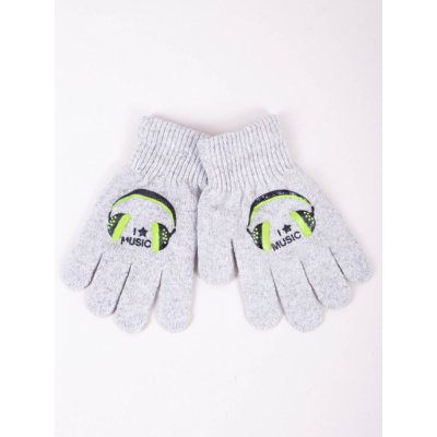YO RED0201C rukavice teplé dvouvrstvé šedé s zelenou Winter sports – Zboží Mobilmania