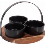 Excellent Servírovací misky s podnosem sada 4 ks akát černá KO-278000510 – Zboží Mobilmania
