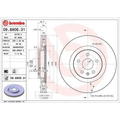 Brzdový kotouč BREMBO 09.8906.31 | Zboží Auto