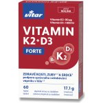 Vitar vitamín K2 + D3 Forte příchuť malinová 60 tablet – Hledejceny.cz