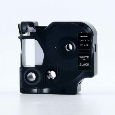 Kompatibilní páska s Dymo 45021, S0720610, 12mm x 7m bílý tisk / černý podklad – Sleviste.cz