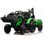 Mamido Dětský elektrický traktor bagr s přívěsem Strong RC EVA kola 12V10Ah zelený – Zboží Dáma