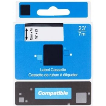 PRINTLINE kompatibilní páska s DYMO, 45020 S0720600, 12mm,7m, bílý tisk/trans. podklad, D1