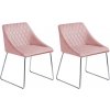 Jídelní židle Beliani Arcata sametová růžová 2 ks