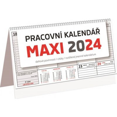 Stolní týdenní bezobrázkový pracovní MAXI 2024 – Zboží Mobilmania