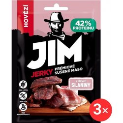 Jim Jerky hovězí s příchutí slaniny 3 x 23 g