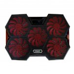 EVOLVEO Ania 14, chladicí podložka pro notebook, 5x ventilátor, červené podsvícení, – Hledejceny.cz