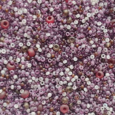 PRECIOSA směs rokajlových korálků - fialový, 50 g – Zboží Dáma