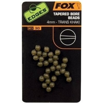 Fox Fishing Edges Tapered Bore Beads 4mm Trans Khaki – Zbozi.Blesk.cz