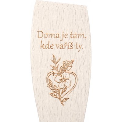 Obracečka z bukového dřeva - Gravírovaná - Doma – Zboží Dáma