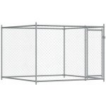 vidaXL Klec pro psy s dvířky šedá 200 x 200 x 150 cm pozinkovaná ocel – Zboží Dáma
