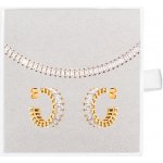 Franco Bene Bílý Crystal set pozlacené náušnice a náhrdelník 1005 – Zboží Mobilmania