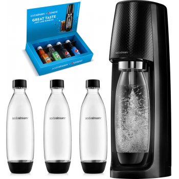 SodaStream Spirit Black + Náhradní láhve FUSE 3 x 1l