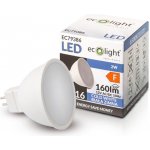 Ecolight LED žárovka MR16 12V 2W studená bílá EC79386 – Hledejceny.cz