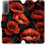 Mobiwear - Sony Xperia 10 V - VP45S Temné červené květy – Sleviste.cz