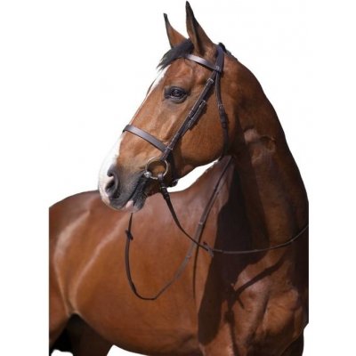 RIDING Uzdečka WORLD Murserolle Francaise s anglickým nánosníkem havana – Zboží Mobilmania