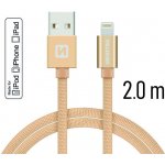 Swissten 71524304 USB 2.0 typ A na Lightning, USB 2.0, zástrčka A - zástrčka Lightning, MFi, opletený, 2m, zlatý – Hledejceny.cz