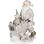 Clayre & Eef Vánoční dekorativní soška Santy s vozíkem s pejskem - 12*8*15 cm – Hledejceny.cz