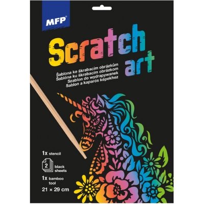 Škrabací obrázek šablona A4 Unicorn 21x29cm – Hledejceny.cz