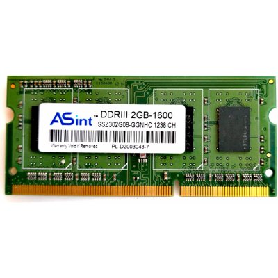 ASint SODIMM DDR3 2GB 1600MHz CL11 SSZ302G08-GGNHC – Zbozi.Blesk.cz