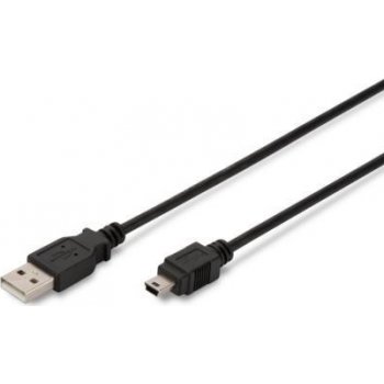 Assmann AK-300108-010-S USB A M (plug)/miniUSB B (5pin) M (plug), 1m, černý