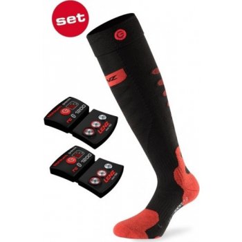Lenz ponožky set of heat sock 50 lithium pack Černá