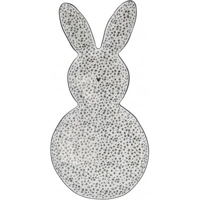 Bastion Collections TRAY BUNNY HAPPY FLOWER in black, 30,5x15cm LI TRAY BUN 002 BL – Hledejceny.cz