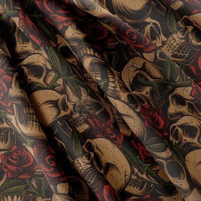 IMPAR Strukturovaná tkanina – Skulls – Hledejceny.cz