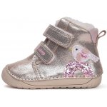 D.D.Step W070-52624A dětské barefoot zimní boty s kožíškem ptáček krémová šedá – Zboží Dáma