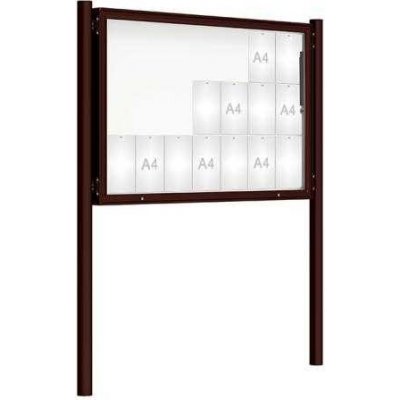 PROCITY Venkovní vitrína model 2000 21 x A4, hnědá, včetně sloupků | Zboží Auto