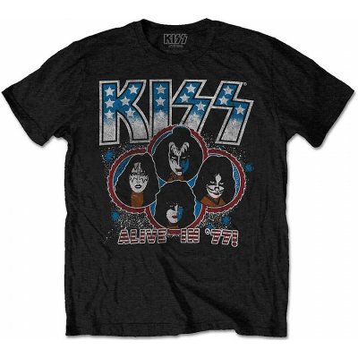 Rock off tričko metal Kiss Alive in '77 černá – Zboží Mobilmania