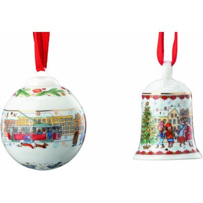 Hutschenreuther Collectors' Collection 23 Christmas Sounds Set Mini Bell Mini Ball Porcelain 02480-727448-28620