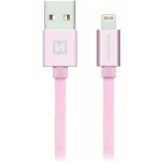 Swissten 71523305 USB 2.0 typ A na Lightning, USB 2.0, zástrčka A - zástrčka Lightning, opletený, 2m, růžovo-zlatý – Zboží Mobilmania