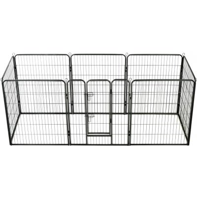zahrada-XL Ohrádka pro psy 8 panelů ocelová 80 x 100 cm černá – Zboží Mobilmania