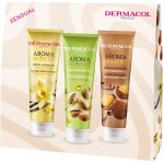 Dermacol Aroma Moment mix fruit Sicilská pistácie sprchový gel 250 ml + Vanilka dprchový gel 250 ml + Makadamiový lanýž sprchový gel 250 ml dárkové balení – Zboží Dáma