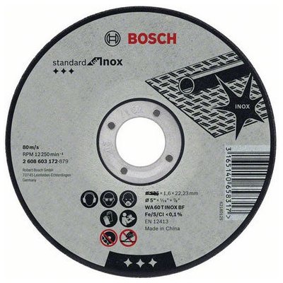 Řezací kotouč na kov a nerez Standard for Inox 125/1,6mm Bosch profi2608603172