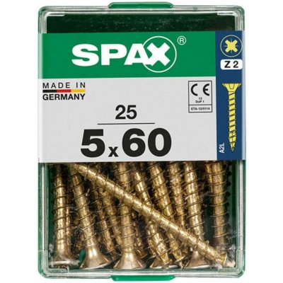 Spax Uni vrut zápust.hlava PZ/Z2 4CUT a plným závitem Yellox 5 x 60 mm 25 ks – Hledejceny.cz