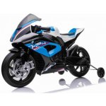 Beneo Elektrická Motorka BMW HP4 RACE 12V modré Licencované Pomocná kolečka měkká EVA kola 2 x 35W motor Odpružení kovový rám kovová vidlice – Sleviste.cz