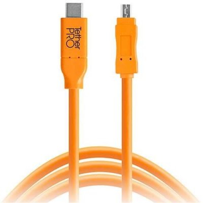 Tether Tools CUC2615-ORG USB-C na 2.0 Mini-B 8-Pin, 4,6m, oranžový – Zboží Mobilmania