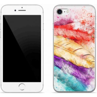 Pouzdro mmCase Gelové iPhone SE (2020) - barevné peří
