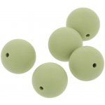 Natana silikonové korálky zelená šalvěj 19 mm 5 ks – Hledejceny.cz