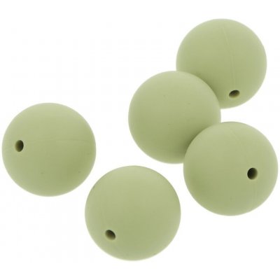 Natana silikonové korálky zelená šalvěj 19 mm 5 ks – Hledejceny.cz